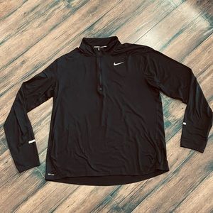 Nike Black Dri Fit Running Zip Shirt XL Mens